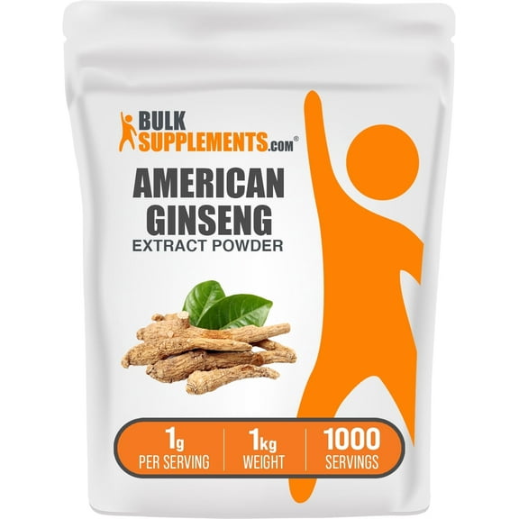 BulkSupplements American Ginseng Extract Powder - 1g per Serving - 1 Kilogram (2.2 lbs) - 1000 Servings