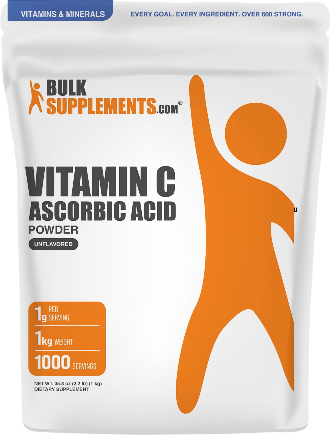 BulkSupplements Vitamin C Powder - Ascorbic Acid, Vitamin C Supplement - Gluten Free, 1kg (2.2 lbs)
