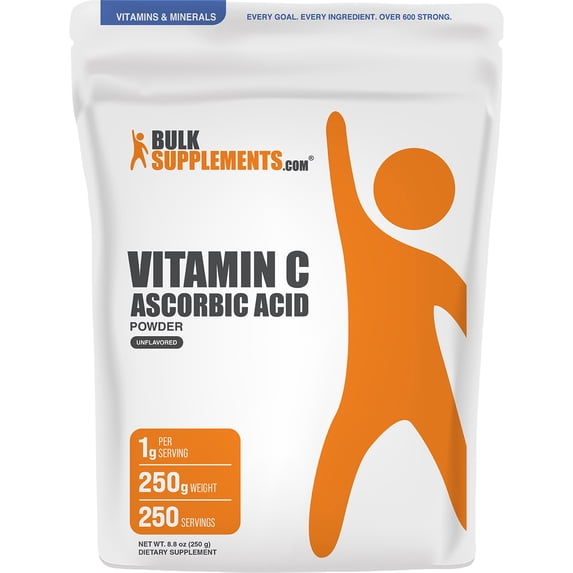 BulkSupplements Vitamin C Powder - Ascorbic Acid, Vitamin C Supplement - Gluten Free, 250g (8.8 oz)