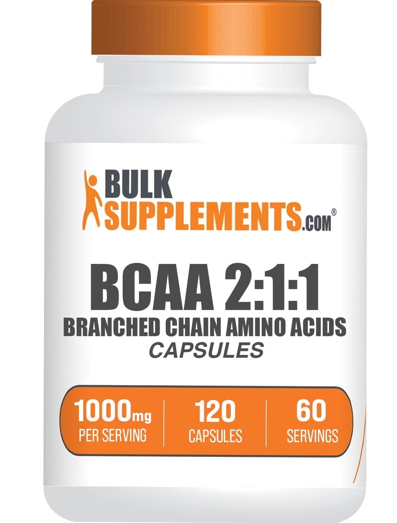 BulkSupplements BCAA 2:1:1 (Branched Chain Amino Acids) Capsules - 1000mg per Serving (120 Capsules - 60 Servings)