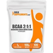 BulkSupplements BCAA 2:1:1 (Branched Chain Amino Acids) Powder - 1g per Serving - 100 Grams (3.5 oz) - 100 Servings