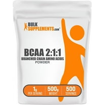 BulkSupplements BCAA 2:1:1 (Branched Chain Amino Acids) Powder - 1g per Serving - 500 Grams (1.1 lbs) - 500 Servings