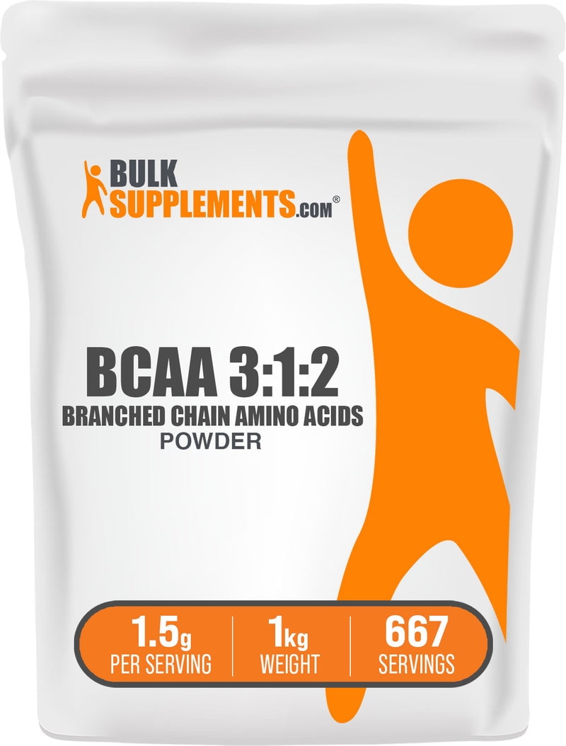 BulkSupplements BCAA 3:1:2 (Branched Chain Amino Acids) Powder - 1.5g per Serving - 1 Kilogram (2.2 lbs) - 667 Servings