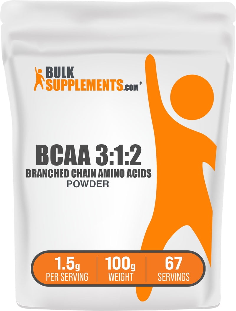 BulkSupplements BCAA 3:1:2 (Branched Chain Amino Acids) Powder - 1.5g per Serving - 100 Grams (3.5 oz) - 67 Servings