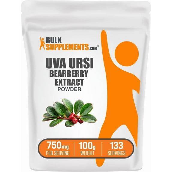 BulkSupplements Bearberry Leaf Extract (Uva Ursi) Powder - 750mg per Serving - 100 Grams (3.5 oz) - 133 Servings