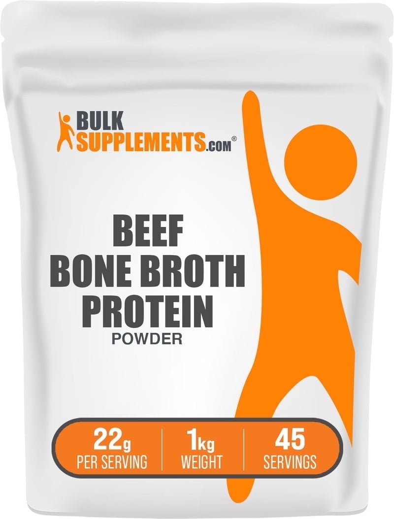 BulkSupplements Beef Bone Broth Protein Powder - Dairy Free & Lactose Free Protein Powder - Unflavored, 22g per Serving, 1kg (2.2 lbs)