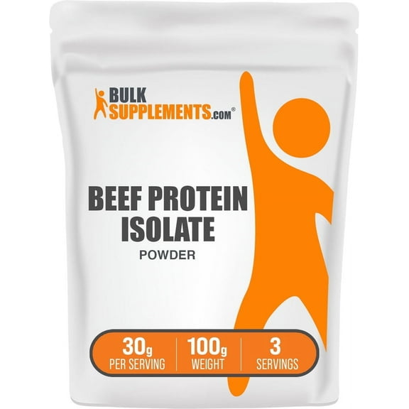 BulkSupplements Beef Protein Isolate Powder - Beef Protein Powder, Dairy Free & Lactose Free - 30g per Serving, 100g (3.5 oz)