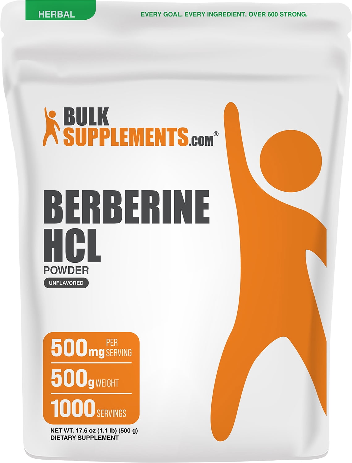 BulkSupplements Berberine HCl Powder - 500 Grams (1.1 lbs)