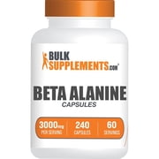 BulkSupplements Beta Alanine Capsules - Gluten Free, 3000mg per Serving 240 Capsules - 60 Servings