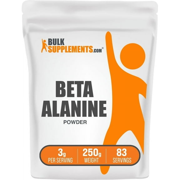 BulkSupplements Beta Alanine Powder - 3g per Serving - 250 Grams (8.8 oz) - 83 Servings