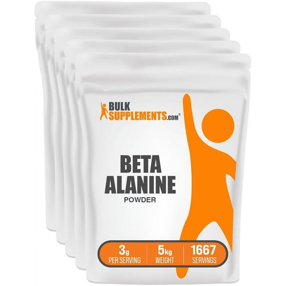 BulkSupplements Beta Alanine Powder - 3g per Serving - 5 Kilograms (11 lbs) - 1667 Servings