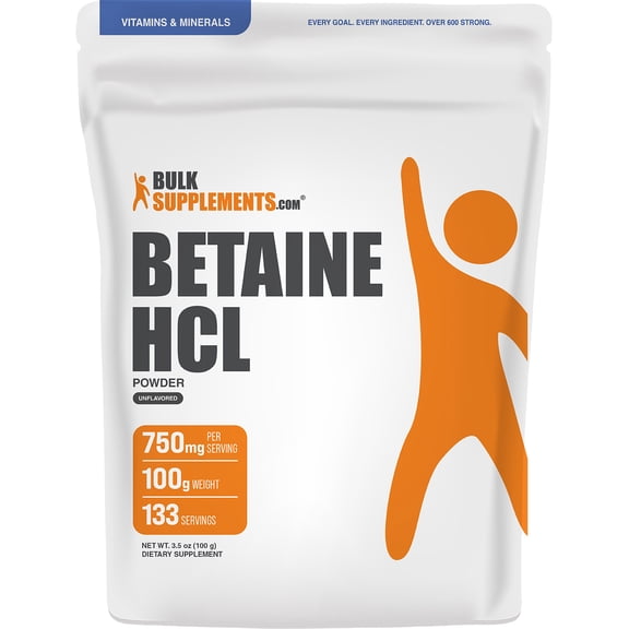 BulkSupplements Betaine HCl Powder - 100 Grams (3.5 oz)