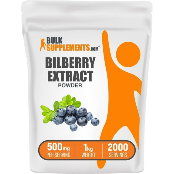 BulkSupplements Bilberry Extract Powder - 500mg per Serving - 1 Kilogram (2.2 lbs) - 2000 Servings
