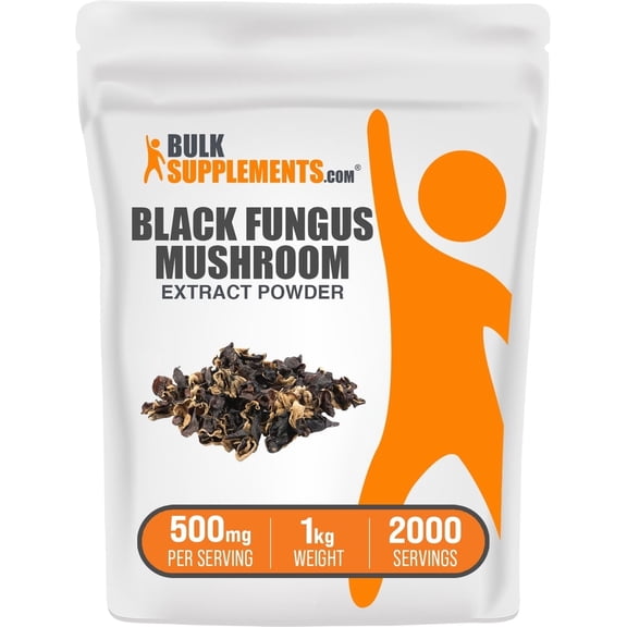 BulkSupplements Black Fungus Mushroom Extract Powder - Mushroom Supplement, Vegan & Gluten Free, 500mg per Serving, 1kg (2.2 lbs)