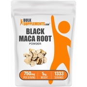BulkSupplements Black Maca Root Powder - 750mg per Serving - 1 Kilogram 2.2 lbs - 1333 Servings