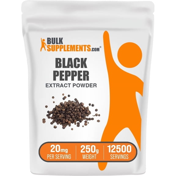 BulkSupplements Black Pepper Extract Powder - 20mg per Serving - 250 Grams (8.8 oz) - 12500 Servings