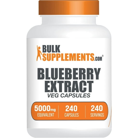 BulkSupplements Blueberry Extract Capsules - Vegan, 500mg per Serving (240 Capsules - 240 Servings)