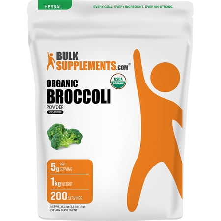 BulkSupplements Organic Broccoli Powder - 1 Kilogram (2.2 lbs)