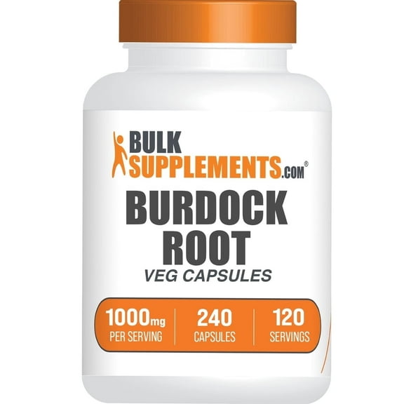 BulkSupplements Burdock Root Extract Capsules - Gluten Free, 2 Capsules (1000mg)  per Serving, 240 Capsules