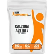 BulkSupplements Calcium Acetate Powder - 500mg per Serving - 100 Grams (3.5 oz) - 200 Servings