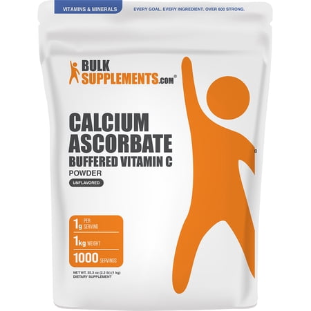 BulkSupplements Calcium Ascorbate Powder - Buffered Vitamin C, 1 Kilogram (2.2 lbs)