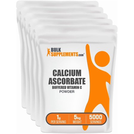 BulkSupplements Calcium Ascorbate Powder - Buffered Vitamin C, 1g per Serving - 5 Kilograms (11 lbs) - 5000 Servings