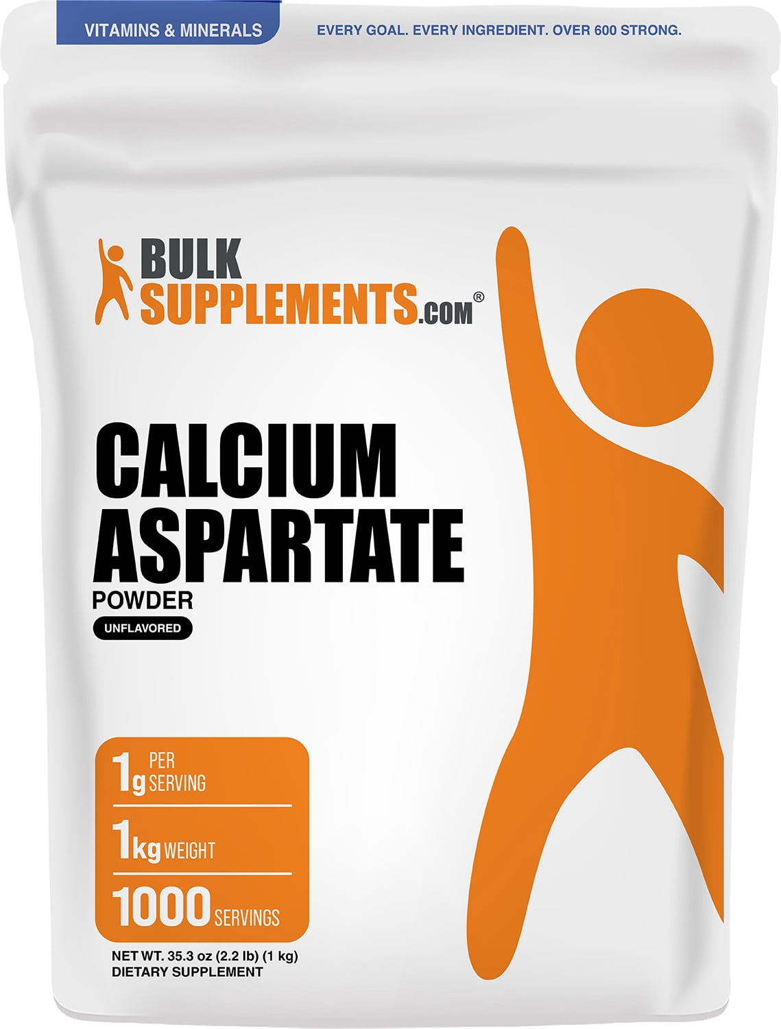 BulkSupplements Calcium Aspartate Powder - 1 Kilogram (2.2 lbs)