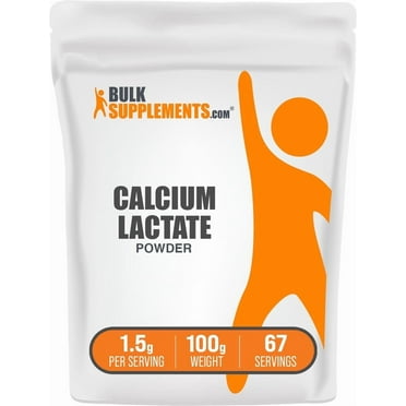 BulkSupplements Calcium Lactate Powder - 1.5g per Serving - 100 Grams (3.5 oz) - 67 Servings
