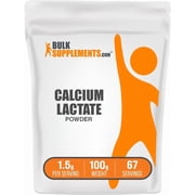 BulkSupplements Calcium Lactate Powder - 1.5g per Serving - 100 Grams 3.5 oz - 67 Servings