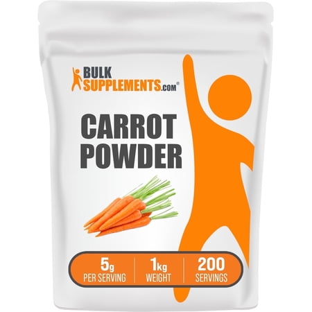 BulkSupplements Carrot Powder - 5g per Serving - 1 Kilogram (2.2 lbs) - 200 Servings