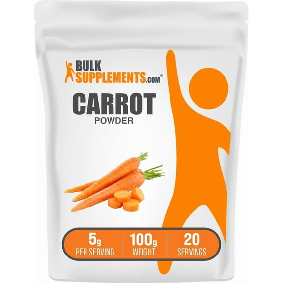 BulkSupplements Carrot Powder - 5g per Serving - 100 Grams (3.5 oz) - 20 Servings