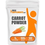 BulkSupplements Carrot Powder - 5g per Serving - 500 Grams 1.1 lbs - 100 Servings