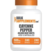 BulkSupplements Cayenne Pepper 40000HU Capsules - 500mg per Serving 240 Capsules - 240 Servings