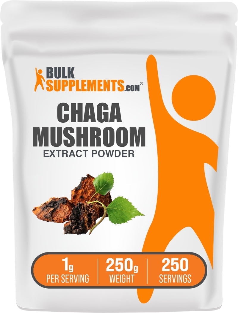BulkSupplements Chaga Mushroom Extract Powder - Mushroom Supplement - Vegan & Herbal, 1g per Serving, 250g (8.8 oz)