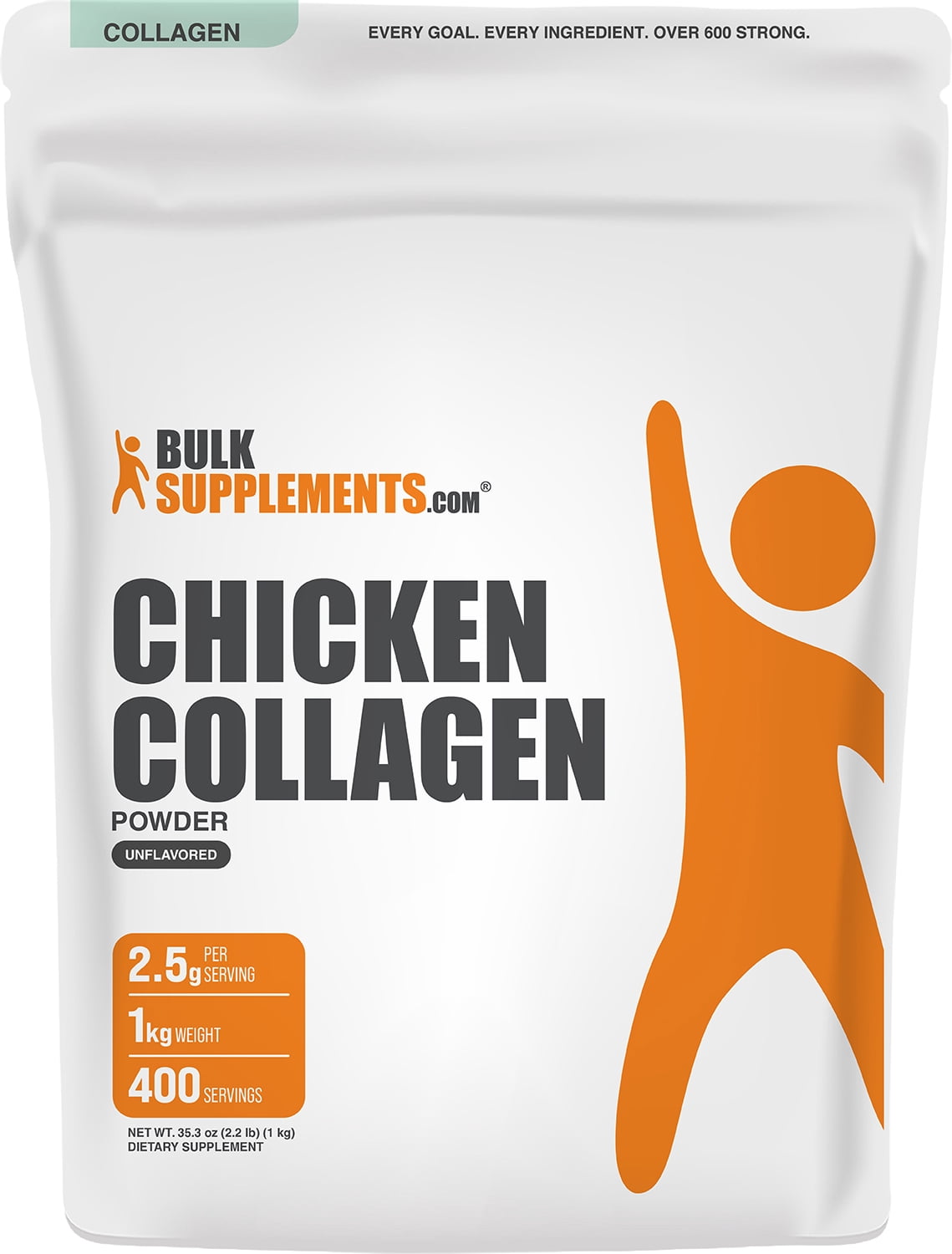 BulkSupplements Chicken Collagen Powder - Collagen Supplement, Hydrolyzed - Unflavored, 1kg (2.2 lbs)