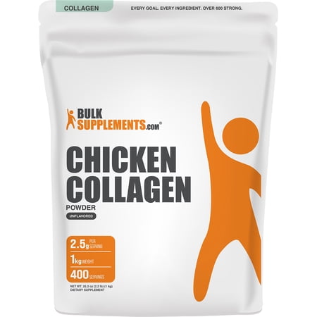 BulkSupplements Chicken Collagen Powder - Collagen Supplement, Hydrolyzed - Unflavored, 1kg (2.2 lbs)