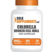 BulkSupplements Chlorella Capsules - Vegan, 3000mg per Serving 150 Capsules - 30 Servings