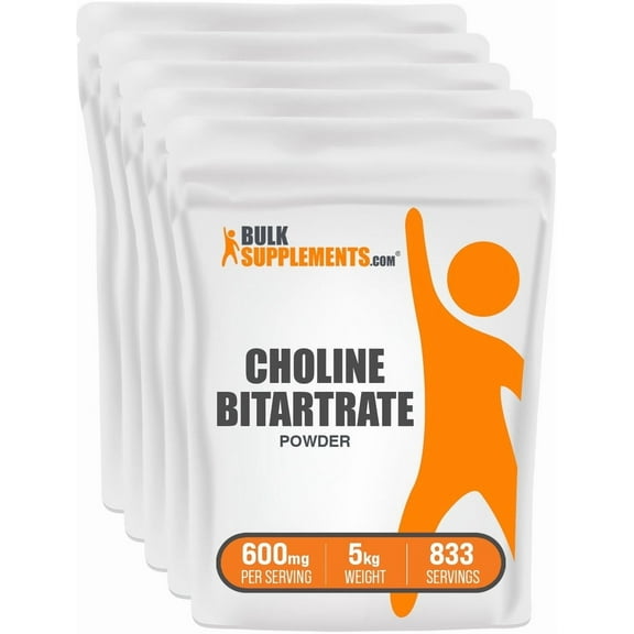 BulkSupplements Choline L-Bitartrate Powder - 600mg per Serving - 5 Kilograms (11 lbs) - 8333 Servings