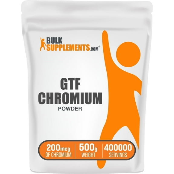 BulkSupplements Chromium GTF Powder, 1.25mg per Serving, 500g (1.1 lbs), 400,000 Servings