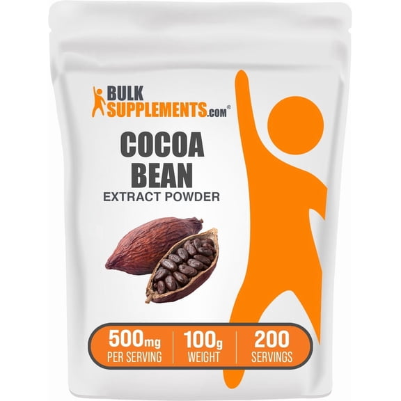 BulkSupplements Cocoa Bean Extract Powder - 500mg per Serving - 100 Grams (3.5 oz) - 200 Servings