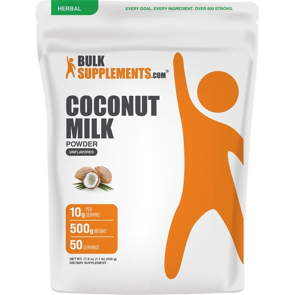 BulkSupplements Coconut Milk Powder, Shelf-Stable, Dairy-Free, Gluten-Free, 500g