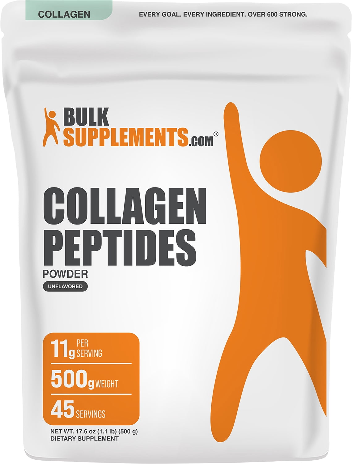 BulkSupplements Collagen Peptides Powder - Bovine Collagen Powder, Collagen Supplement - Unflavored, 500g (1.1 lbs)