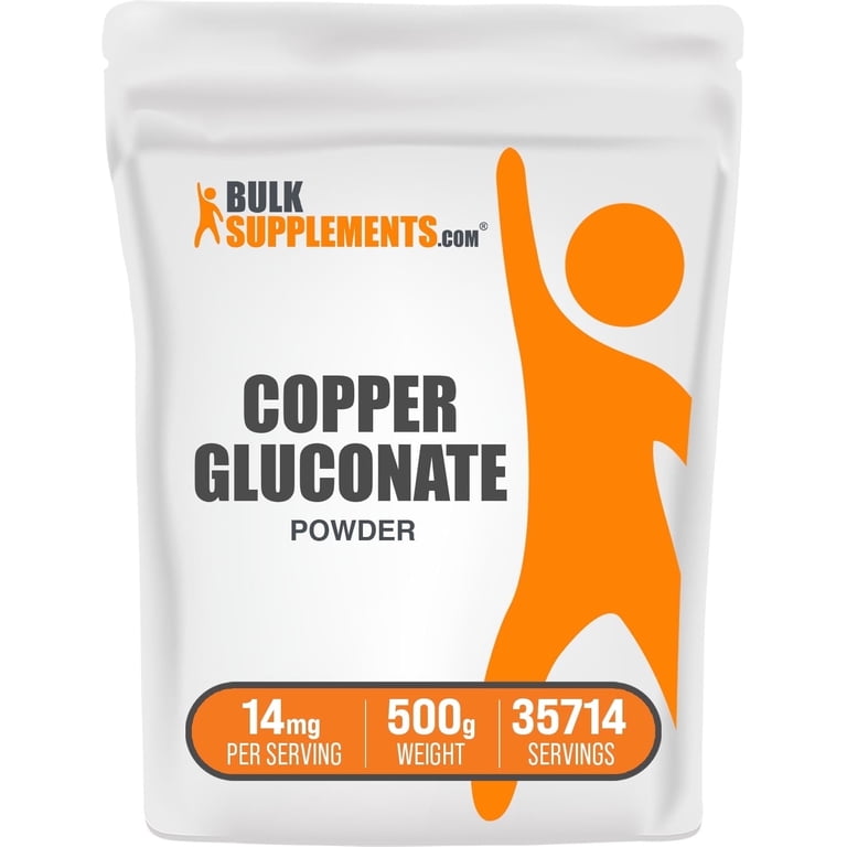 BulkSupplements Copper Gluconate Powder - 14mg per Serving (2mg of Copper)