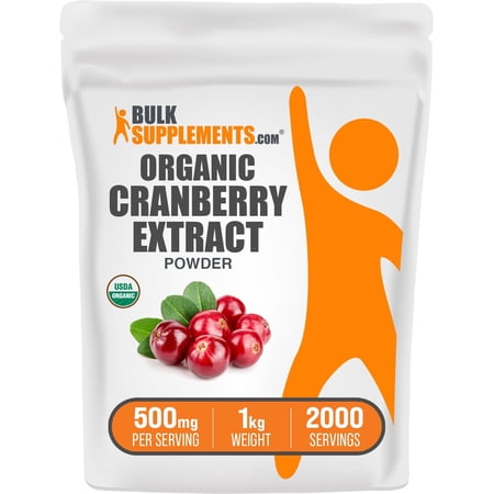 BulkSupplements Organic Cranberry Extract Powder, 1 Kilogram (2.2 lbs)