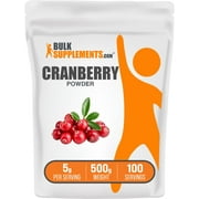 BulkSupplements Cranberry Powder - 5g per Serving - 500 Grams 1.1 lbs - 100 Servings