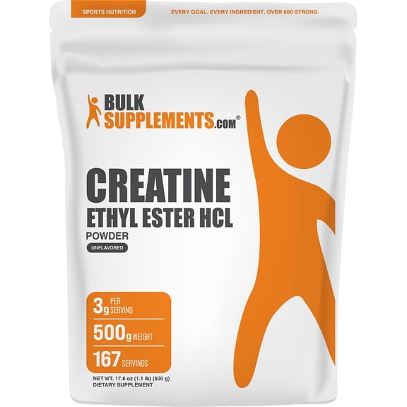 BulkSupplements Creatine Ethyl Ester HCl (CEE) Powder - 500 Grams (1.1 lbs)