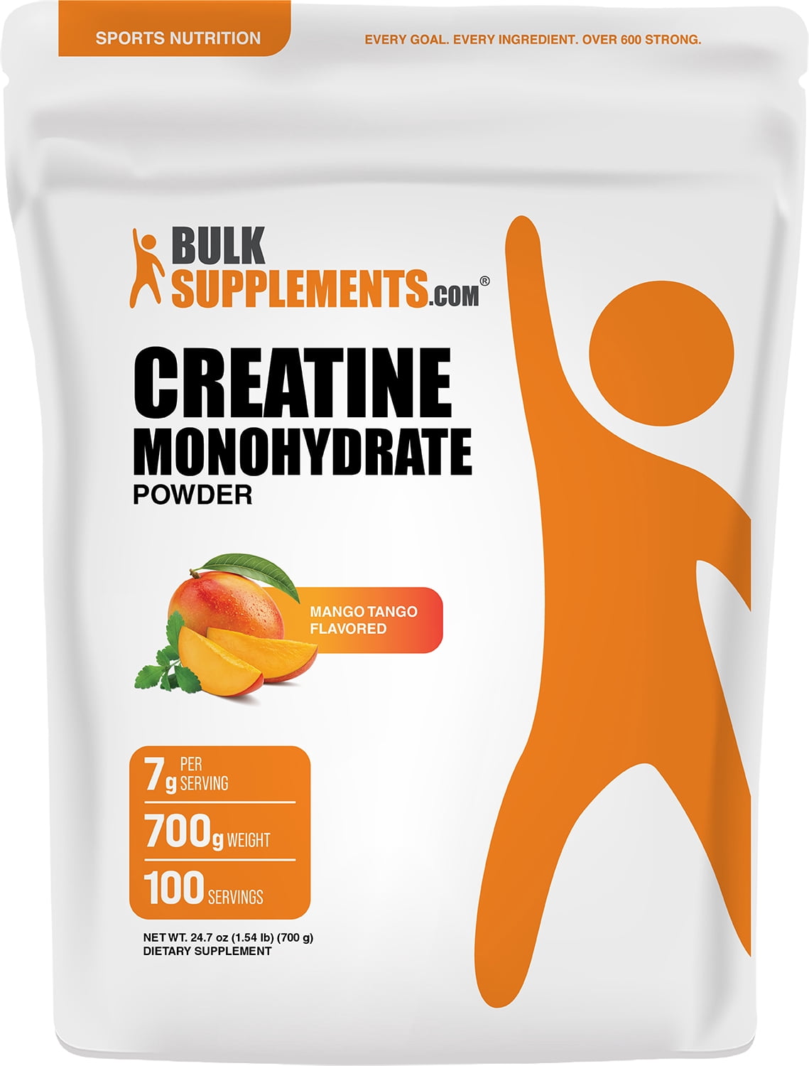 BulkSupplements Creatine Monohydrate Powder - Creatine Supplement, Micronized Creatine, Creatine Powder - Mango Tango, 700g (1.5 lbs)
