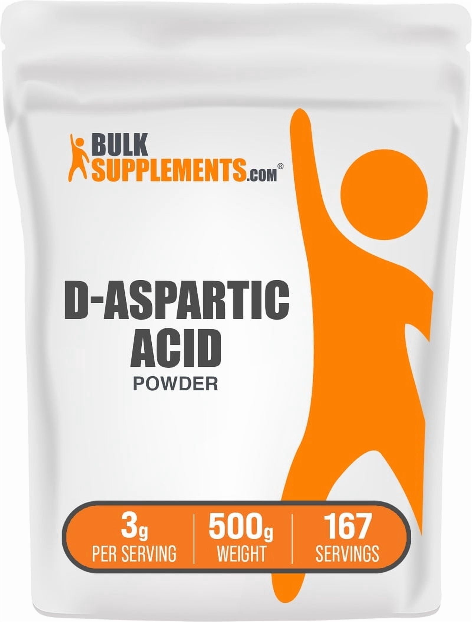 BulkSupplements D-Aspartic Acid Powder - DAA Supplement, Amino Acid Supplement, 3g per Serivng, 500g (1.1 lbs)