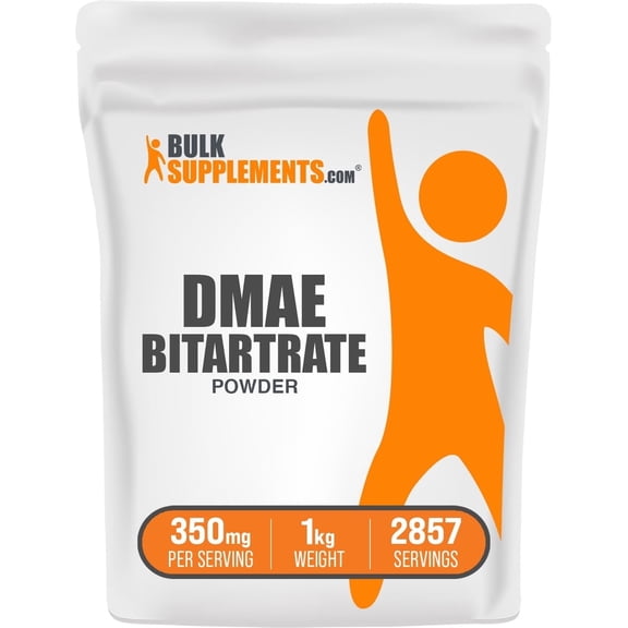 BulkSupplements DMAE-Bitartrate Powder - 350mg per Serving - 1 Kilogram (2.2 lbs) - 2857 Servings