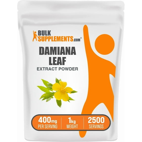 BulkSupplements Damiana Extract Powder - 400mg per Serving - 1 Kilogram (2.2 lbs)